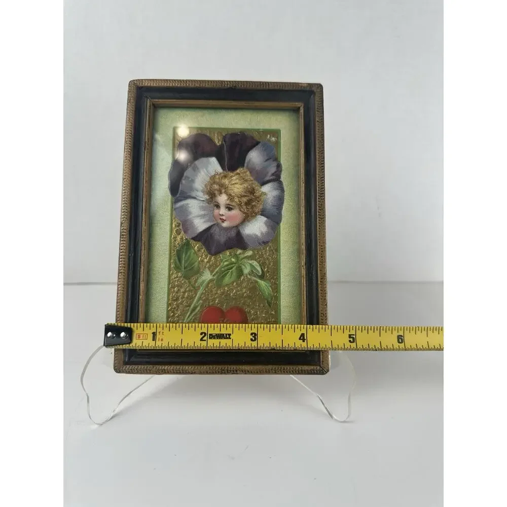 Tucks 20 Little Lovers Valentine Girls Head in Pansy Vintage Postcard A54